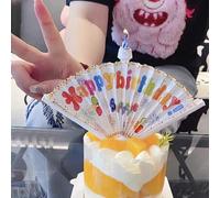 Shein 1 pieza/2 piezas/3 piezas/6 piezas Vela decorativa de cumpleaños con ventilador sorpresa que se despliega automáticamente con el mensaje "Feliz Cumple