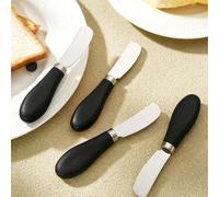Shein 1 pieza/2 piezas/4 piezas/8 piezas Cuchillo de queso, cuchillo de mantequilla, espátula para queso crema, raspador de queso de acero inoxidable con ma