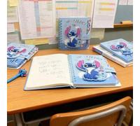 Shein 1 pieza/2 piezas/4 piezas Cuaderno de papelería con diseño de dibujos animados de Stitch, Bloc de notas con espiral linda de Stitch, Cuaderno rayado d