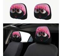 Shein 1 pieza/2 piezas/4 piezas Funda de reposacabezas de coche impresa divertida con diseño de ojos grandes y sombrero, apta para todos los modelos de coch