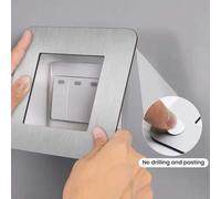 Shein 1 pieza/2 piezas/4 piezas Placa de cubierta de interruptor cuadrada, Marco de metal autoadhesivo protector de interruptor, No se requiere cableado, Se