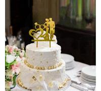Shein 1 pieza/2 piezas/5 piezas Adorno para tarta con letras en inglés "Mr&Mis", Decoración de tarta de boda, Decoración de tarta de aniversario, Decoración