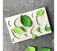 Shein 1 pieza/2 piezas/5 piezas Molde de silicona con forma de hoja para decoración de pasteles, chocolate, fondant, hornear, flores de rosas, arcilla, arte