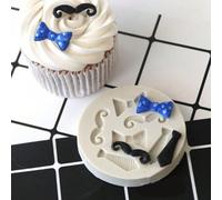 Shein 1 pieza/2 piezas/5 piezas Moldes de silicona con forma de bigote y corbata de moño para fondant, chocolate, decoración de pasteles