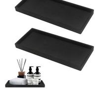 Shein 1 pieza/2 piezas Bandeja de tocador de baño, bandeja de baño de silicona para encimera, bandeja decorativa antideslizante para baño, cocina, inodoro p