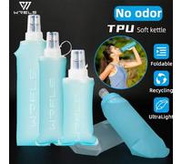 Shein 1 pieza/2 piezas Botella de agua plegable de silicona TPU mejorada de 150ml/250ml/500ml con boquilla suave, apta para ciclismo, camping, senderismo, c