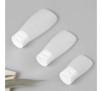 Shein 1 pieza/2 piezas Botella de plástico transparente portátil para viajes, dispensador de crema, botella de presión para limpiador facial, gel de baño, c