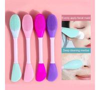 Shein 1 pieza/2 piezas Cepillo de limpieza facial de silicona, cepillo facial de doble cara para lavado y maquillaje, aplicador de mascarilla de barro, herr