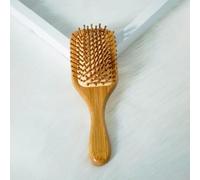 Shein 1 Pieza/2 piezas Cepillo de pelo de bambú, Cepillo de pelo cuadrado pequeño de bambú Nan con mango, Cepillo desenredante para mujeres y hombres, Cepil