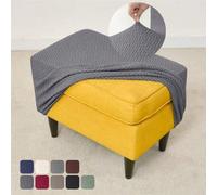 Shein 1 pieza/2 piezas Juego de fundas elásticas de un solo color para reposapiés, funda de jacquard nórdico para reposapiés de sofá, protector elástico par