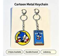 Shein 1 pieza/2 piezas Llavero giratorio de juego Sonic Game Over de metal con diseño de dibujos animados, colgante fidget lindo para regalo