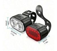 Shein 1 pieza/2 piezas Luces LED delanteras y traseras para bicicleta de montaña, recargables por USB, montadas en el manillar, alta luminosidad, adecuadas