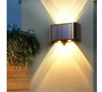 Shein 1 pieza/2 piezas Luz de pared con energía solar con 8/10 LED, diseño de castillo real, para paisaje exterior de villa, decoración de pared con ambient