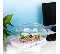 Shein 1 pieza/2 piezas Pecera de plástico transparente, jarrón, tanque de peces Betta de plástico de 2,8 litros y maceta hidropónica, contenedor de plantas