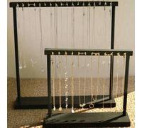 Shein 1 pieza/2 piezas Soporte de exhibición de joyas de madera maciza color nogal premium, elegante soporte para collares, pulseras y accesorios, perfecto