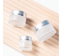 Shein 1 pieza/2 piezas Tarro de crema de vidrio esmerilado, botella de base líquida, tarro de crema facial, sombra de ojos, envase cosmético de lápiz labial