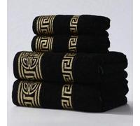 Shein 1 pieza/2 piezas Toalla de baño de lujo y clásica, bordada con hilo dorado, suave y absorbente, sin desprendimiento, ligera, decoración de baño para p