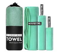 Shein 1 pieza/2 piezas Toalla deportiva de microfibra de secado rápido de doble cara, verde menta, absorbente, no se pega la arena, portátil para yoga, nata