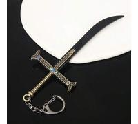 Shein 1 pieza 2025 Nueva caliente Periférico de anime Siete artes marciales Espada del mar Héroe Ojo de águila Mihok Gran cuchillo rápido Noche Llavero Coll