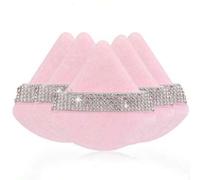 Shein 1 pieza/3 piezas/5 piezas/10 piezas/15 piezas/24 piezas Set de esponjas de maquillaje de triángulo negro, terciopelo cristalino de pelo corto, suave y