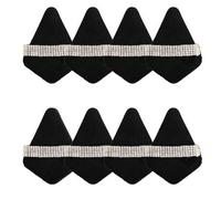 Shein 1 pieza/3 piezas/5 piezas/10 piezas/15 piezas/24 piezas Set de esponjas de maquillaje de triángulo negro, terciopelo cristalino de pelo corto, suave y