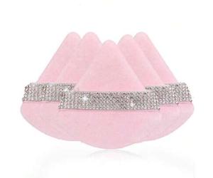 Shein 1 pieza/3 piezas/5 piezas/10 piezas/15 piezas/24 piezas Set de esponjas de maquillaje de triángulo negro, terciopelo cristalino de pelo corto, suave y