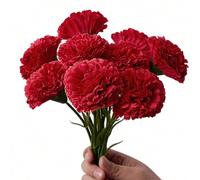 Shein 1 pieza/3 piezas/6 piezas Claveles artificiales, tallos de flores artificiales de seda y falsas para arreglos florales de funerales, ramos de boda, co