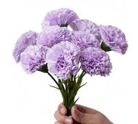 Shein 1 pieza/3 piezas/6 piezas Claveles artificiales, tallos de flores artificiales de seda y flores falsas para arreglos florales funerarios, ramos de bod