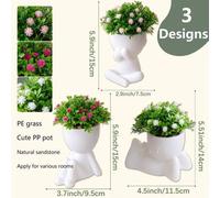 Shein 1 pieza/3 piezas Árbol de hadas artificial en maceta, figurita de árbol de hadas de tres formas, colores disponibles, maceta blanca, estilo de dibujos