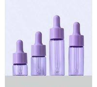 Shein 1 pieza/3 piezas Botellas gotero moradas de 5ml, 10ml, 15ml, 20ml con tapa morada recargable, recipiente cosmético de vidrio para líquidos de aromater