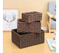 Shein 1 pieza/3 piezas Cesta de almacenamiento multiusos, caja organizadora de escritorio de entrada para aperitivos, cosméticos, uso doméstico, cesta tejid