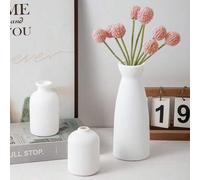 Shein 1 pieza/3 piezas Jarrón Bohemio Wabi-Sabi Minimalista Beige Texturizado, Decoración del Hogar Rústica Nórdica INS, Soporte para Flores de Escritorio,