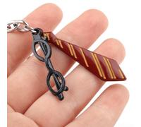 Shein 1 pieza/3 piezas Llavero de acrílico con decoración colgante de bolsa de dibujos animados de Harry Potter, llavero metálico creativo de Harry Potter c