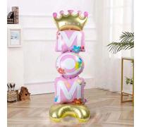 Shein 1 pieza/3 piezas Nuevo globo de lámina grande de 61 pulgadas con la palabra "MOM" - Decoración perfecta para celebrar el Día de la Madre