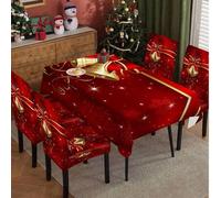 Shein 1 pieza/4 piezas/6 piezas/20 piezas Funda elástica para silla de Navidad, Funda protectora para respaldo de silla con campana roja navideña, Funda lav