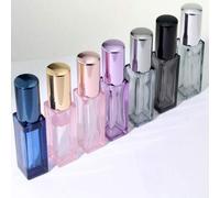 Shein 1 pieza/4 piezas Botellas de perfume de vidrio de 3/5/10ml con rociador de aluminio, atomizadores recargables para viaje