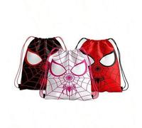 Shein 1 pieza/5 piezas/12 piezas Mochila con cordón de diseño de máscara de Spider-Man de Marvel al azar - Mochila grande de gran capacidad y ligera, adecua