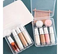 Shein 1 pieza/5 piezas/6 piezas Botellas pequeñas de viaje de 5ml/10ml con bomba de prensado transparente para cosméticos, cremas, dispensador cosmético, bo