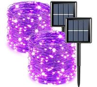 Shein 1 pieza 50/100/200/300 LED 5/10/20/30M 8-Funciones Luces de Hada LED Solares Impermeables con Cable de Cobre, Luces de Hada LED con Cable de Cobre par