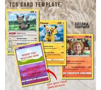 Shein 1 PIEZA/6 PIEZAS/10 PIEZAS/20 PIEZAS Tarjeta personalizada de Pokémon TCG de 3.46X2.48 pulgadas, adecuada para cumpleaños, Día de San Valentín, festiv