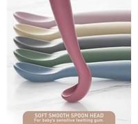 Shein 1 pieza/6 piezas Cucharas de alimentación de silicona para bebés - Suaves, fáciles de limpiar y portátiles para la alimentación y el destete por sí mi