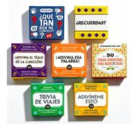 Shein 1 pieza/7 piezas Juego de cartas de trivia española para entretenimiento después de la comida, 2-10 jugadores, adecuado para diversión familiar, noche