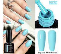 Shein 1 pieza 7ml Esmalte de uñas gel azul cielo, curado UV LED, barniz de arte de uñas semipermanente, colores vibrantes, larga duración, colores populares