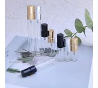 Shein 1 pieza/8 piezas/50 piezas Botella de spray de vidrio transparente recargable de 2/3/5/10ml, botella de perfume portátil, recargable para belleza, ace