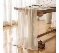 Shein 1 pieza 82*180cm Camino de mesa de encaje beige, bufanda de mesa transparente, decoración para cumpleaños, baby shower, fiesta de boda, boda de granja