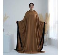 Shein 1 pieza Abaya Hijab con recorte de patchwork Nida, pañuelo holgado y cómodo de estilo conservador, adecuado para el uso diario y la oración de las muj