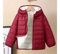 Shein 1 pieza Abrigo acolchado con capucha y cremallera, unicolor, cómodo, versátil, suelto y práctico para niños jóvenes, abrigo de invierno, abrigo acolch