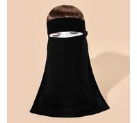Shein 1 pieza Accesorio de abaya suave, velo de unicolor de gasa hipoalergénico para el rostro de las mujeres, hijab
