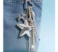Shein 1 pieza Accesorio de bolso con estrella de estilo Y2K plateada, Llavero con dije, Colgante de coche, Adecuado como colgante de bolso. Regalo del Día d