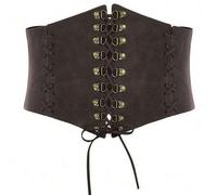 Shein 1 pieza Accesorio de mujer del período del Renacimiento, corsé de encaje transparente marrón oscuro, adecuado para celebraciones de Halloween o para c